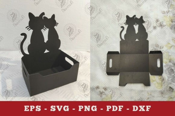 Couple Cat Box Display Papercut SVG: A Creative Cut Above