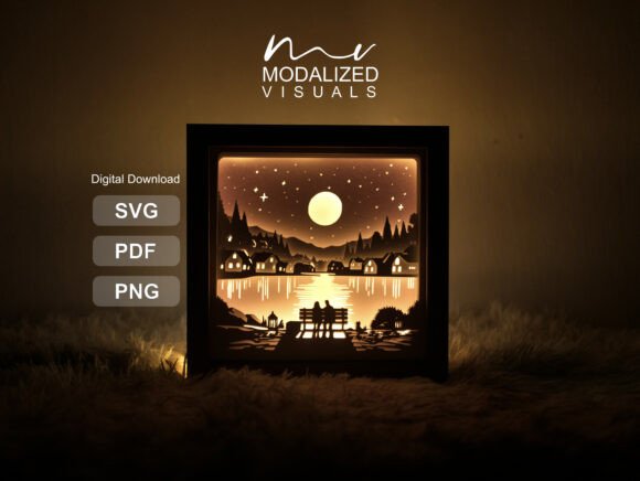 Couple Lightbox Paper Art Guide