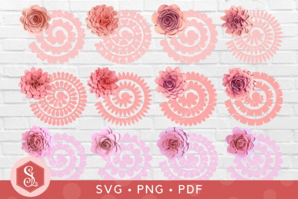 Elevate Your Papercrafts with Rolled Paper Flowers SVG PNG Templates