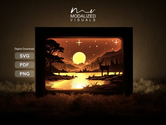 Illuminating Calm: The Rise of Sunset Deer Shadow Box Light Art in Modern Decor