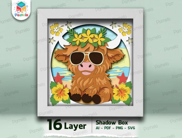 Integrating the Highland Cow Summer Shadow Box SVG into Your Creative Workflow