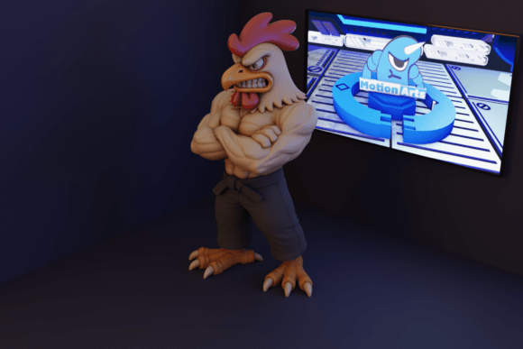 Strong Fighting Rooster: A Bold 3D Print